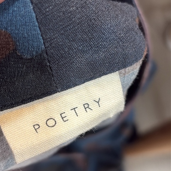 Poetry Abstract Brushstroke Button Down Linen Dress US 10 NEW - Picture 7 of 8